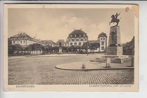 6600 SAARBRÜCKEN, Ulanen-Denkmal und Schloss 1922