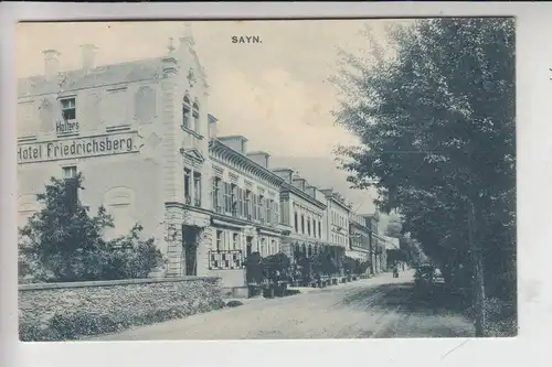 5413 BENDORF - SAYN, Hotel Friedrichsberg, Strassenansicht 1909, Briefmarke fehlt