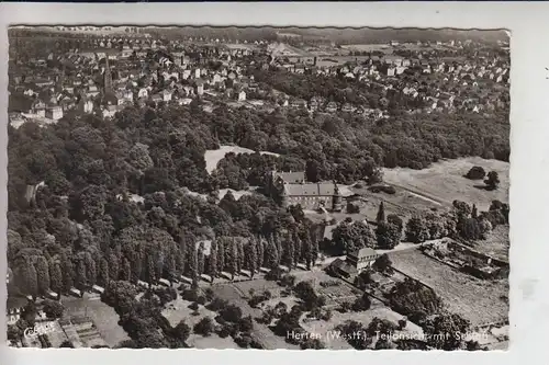 4352 HERTEN, Luftaufnahme 1963, Teilansicht mit Schloss