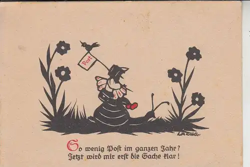 GRUSS, Schneckenpost, Künstler-Karte Ruth Richter 1949