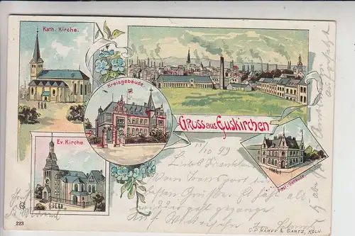 5350 EUSKIRCHEN, Lithographie 1899, 5-Ansichten