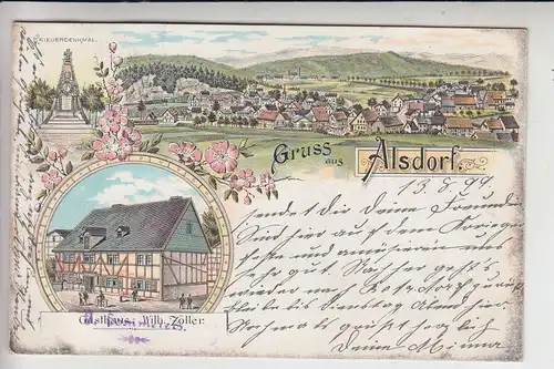 5240 BETZDORF - ALSDORF, Lithographie 1899, u.a. Gasthof Wilh. Zöller