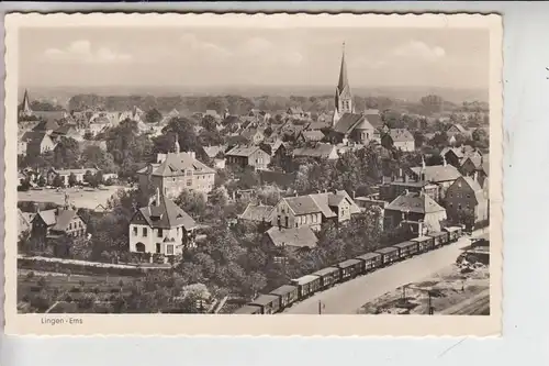 4450 LINGEN, Ortsansicht am Bahnhof 1953