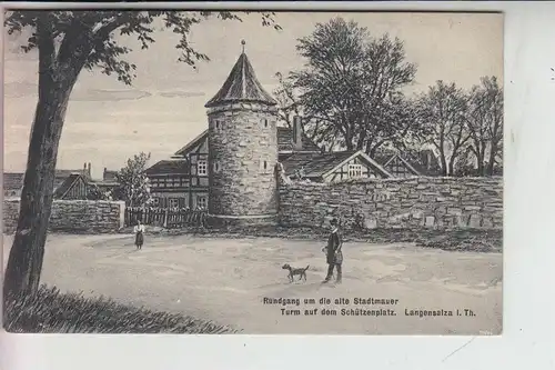 0-5820 LANGENSALZA, Rundgang alte Stadtmauer, Turm auf dem Schützenplatz