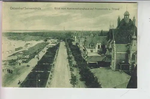 POMMERN - SWINEMÜNDE - Blick v. Konversationshaus auf Promenade und Strand