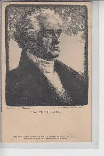 BERÜHMTE PERSONEN  - GARIBALDI, Johann Wolfgang von Goethe, Porträt, 1907, nach Lithigr. Karl Bauer-München