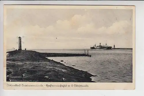 POMMERN - SWINEMÜNDE - Hafeneinfahrt v.d. Westmole