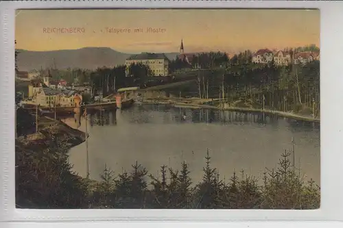 BÖHMEN & MÄHREN, REICHENBERG / LIBEREC, Talsperre mit Kloster 1908