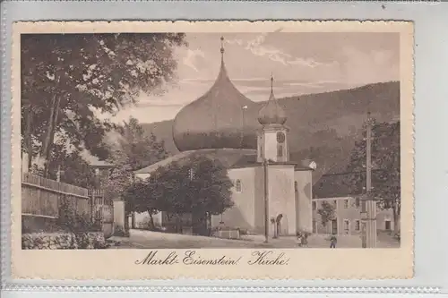 BÖHMEN & MÄHREN, MARKT EISENSTEIN - ZELEZNA RUDA, Kirche 1914, Briefmarke fehlt