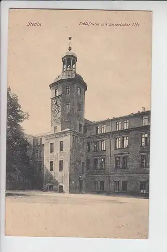 POMMERN - STETTIN, Schlossturm mit historischer Uhr