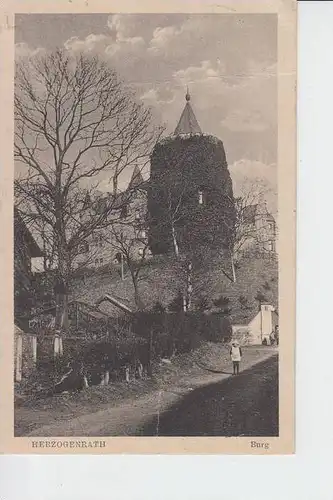 5120 HERZOGENRATH, Burg, 30-er Jahre, Briefmarke fehlt teilweise, kl.Knick