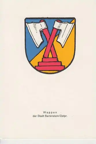 OSTPREUSSEN - BARTENSTEIN, Stadtwappen - Heraldik, Nachkriegskarte