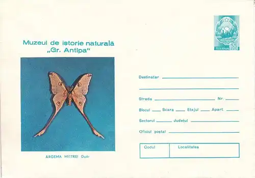 TIERE - Schmetterling - papillon - butterfly, Ganzsache Rumänien - Postal Stationery