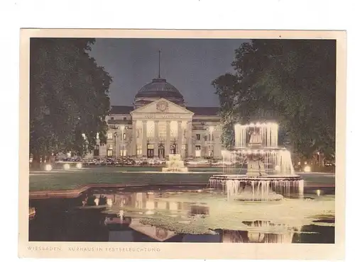 6200 WIESBADEN, Kurhaus in Festbeleuchtung, 50er Jahre