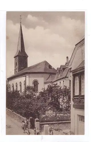 5552 MORBACH, Strassenansicht mit Kirche