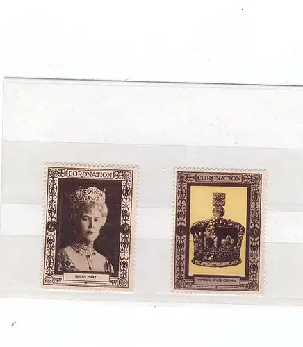 MONARCHIE - ENGLAND, Queen Mary & Coronation Crown, Vignetten / Cinderellas