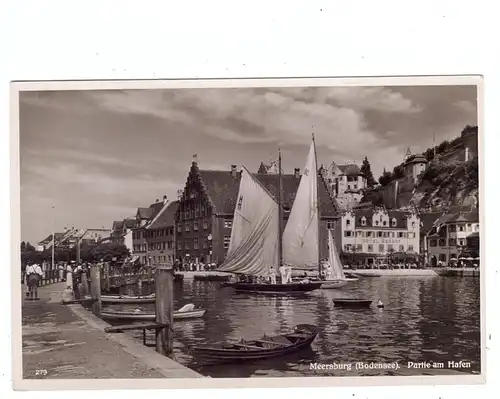 7758 MEERSBURG, Partie am Hafen, Hotel Seehof, Segelschiff