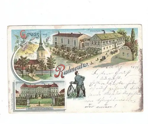 NIEDER-SCHLESIEN - GÖRLITZ-RADMERITZ / ZGORZELEC-RADIMIERZYCE, Lithographie 1899, Kretscham, Stift, Kirche