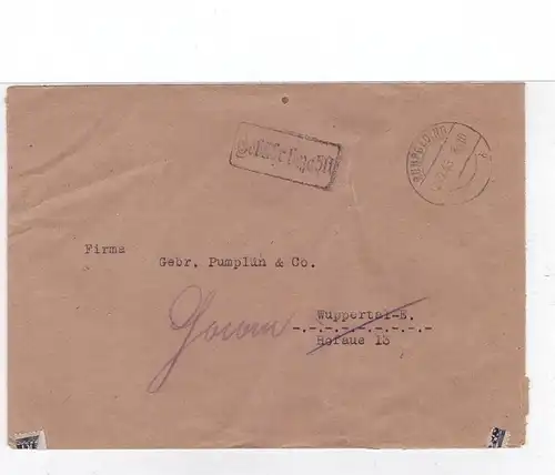 8222 RUHPOLDING, Postgeschichte, Gebühr bezahlt, 12.12.45, kl. Einriss