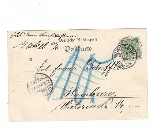0-6860 WURZBACH, Lithographie 1899, Schieferbrüche, Benignengrün, Markt, Dorfansicht
