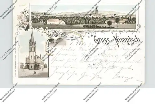 NIEDER-SCHLESIEN - NIMPTSCH / NIEMCZA, Lithographie 1899, Kirche, Ortsansicht