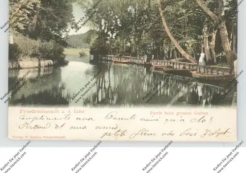 2254 FRIEDRICHSTADT an der Eider, Partie beim großen Garten, 1904