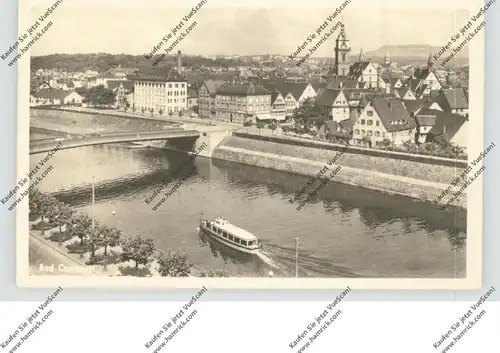 7000 STUTTGART - BAD CANNSTATT, Blick über den Neckar, Neckarschiff, 1950