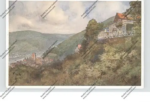 6900 HEIDELBERG, Gaststätte Molkenkur, Künstler-Karte Franz Huth