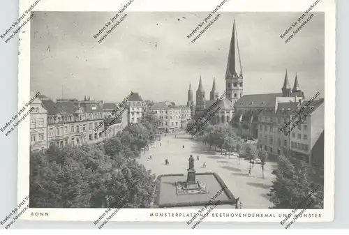 5300 BONN, Münsterplatz, Beethoven-Denkmal, 1956
