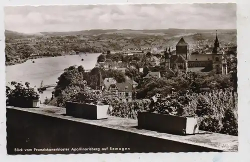 5480 REMAGEN, Blick vom Franziskanerkloster Apollinarisberg auf Remagen