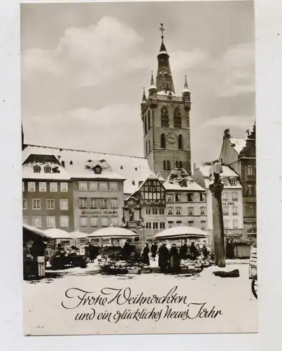 5500 TRIER, Hauptmarkt im Schnee, Weihnachts - Karte, Niko Haas