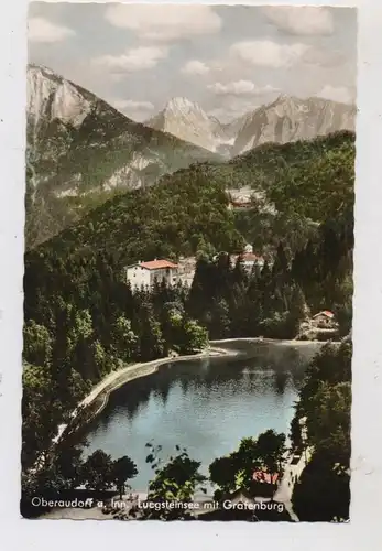8203 OBERAUDORF, Luegsteinsee und Grafenburg, handcoloriert