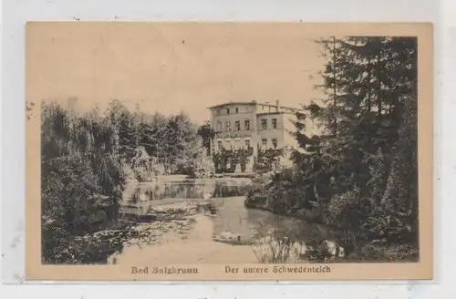 NIEDER - SCHLESIEN - BAD SALZBRUNN / SZCZAWNO ZDROJ (Waldenburg), Der untere Schwedenteich, 1922
