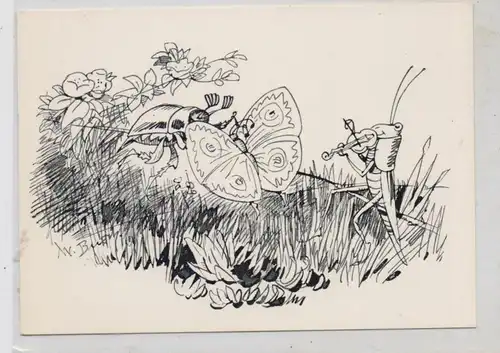 KÜNSTLER - ARTIST - WILHELM BUSCH, Maitanz, Federzeichnung