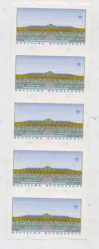 BUND - AUTOMARKENMARKEN 2, 5er Streifen ohne Werteindruck, postfrisch