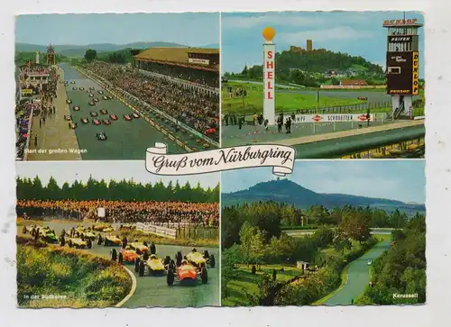 RENNSPORT / Racing, Formula 1, Nürburgring, Start, Karussell, Südkehre SHELL, DUNLOP-Turm, frühe 60er Jahre