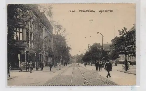 4100 DUISBURG, Königsstrasse / Rue Royale, franz. Besatzungszeit, 1925