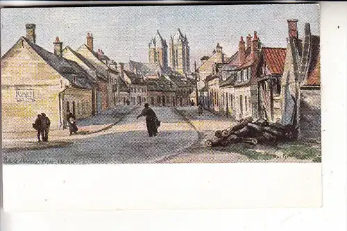 F 60400 NOYON, Rue de Chauny, Künstler-Karte 1915