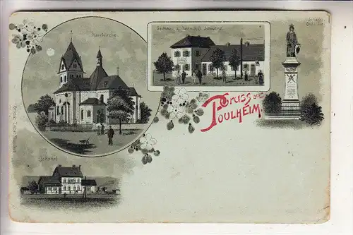 5024 PULHEIM, Lithographie, Bahnhof, Gasthaus z. Post.....