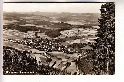 5942 KIRCHHUNDEM - OBERHUNDEM, Panorama, rücks. Klebereste