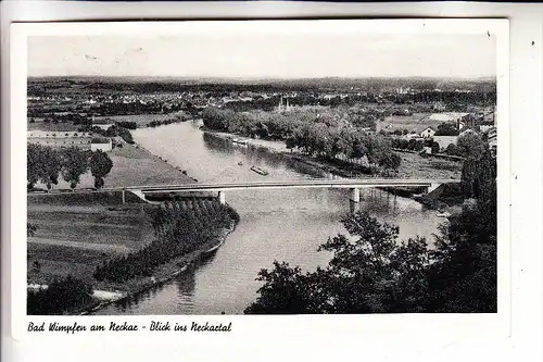 7107 BAD WIMPFEN, Neckarbrücke, Neckartal, 1956