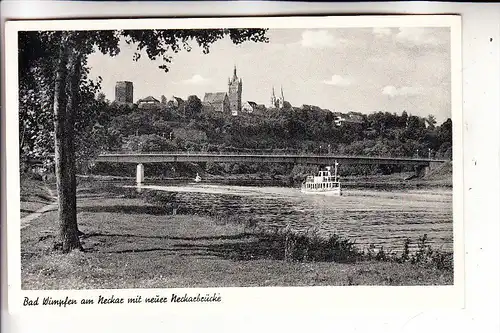 7107 BAD WIMPFEN, Neckarbrücke, Panorama, 1956