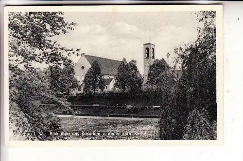 0-9610 GLAUCHAU, Blick z. neuen kath. Kirche