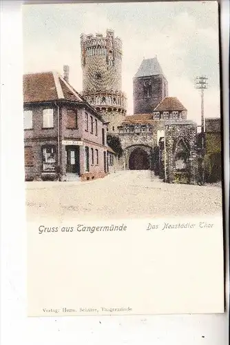 0-3504 TANGERMÜNDE, Das Neustädter Thor, ca. 1905, color