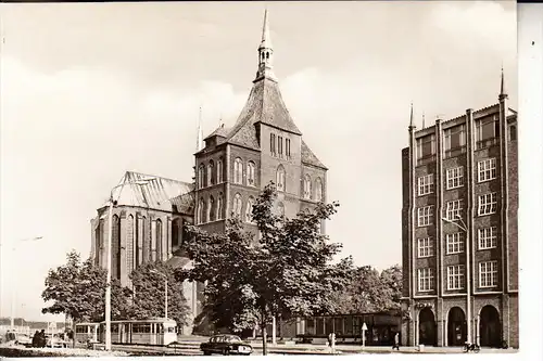 0-2500 ROSTOCK, Marienkirche, Strassenbahn, 1971