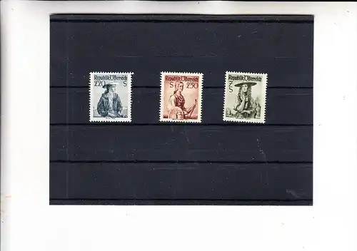 ÖSTERREICH, 1952, Trachten Ergänzugswerte, Michel 978 - 980 ** postfrisch