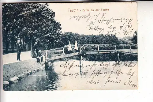 0-7127 TAUCHA, Partie an der Parthe, 1920, Eckknick, Firmenlochung - PERFIN