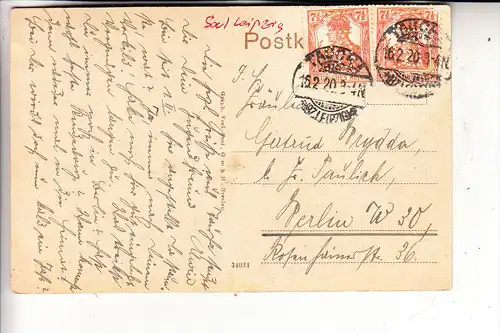 0-7127 TAUCHA, Partie an der Parthe, 1920, Eckknick, Firmenlochung - PERFIN