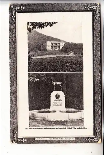 6732 EDENKOBEN, Königl. Schloss Ludwigshöhe, der neue Prinzregent Luitpold Brunnen, kl. Eckmängel