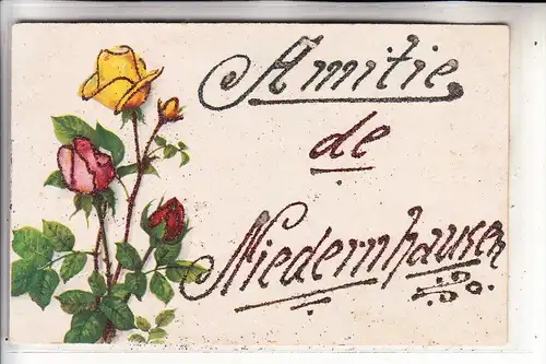 6272 NIEDERNHAUSEN, Amitie de Niedernhausen, Grußkarte, selbstgestaltet, franz. Besatzungszeit 1919